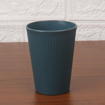Striped Cup 8 Boxed Wheat Straw Household Water Cup Drop-resistant Handicap Cup Brush Cup Restaurant Juice Cup