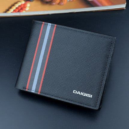 New Wallet Men's Short Fashionable Thin Wallet Multi Card Saffiano Wallet Zipper Horizontal Business Soft Wallet