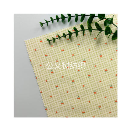 "Small Cherry" Autumn and Winter Cotton Skin-friendly Fabric Pure Cotton Plain Scrub Printed Cloth Garment Fabric