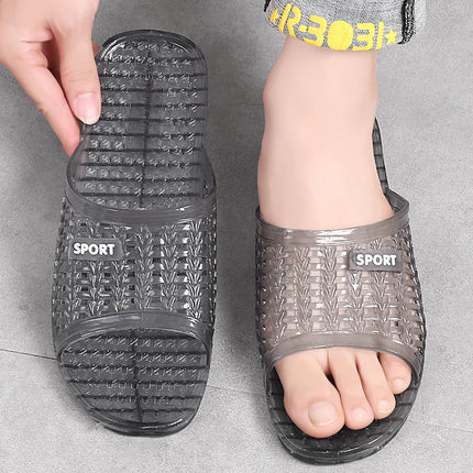 Crystal Slippers for Men in Summer, Versatile, Breathable, Home, Retro, Non-Slip, Anti-Odor, Wear-Resistant, Quick-Drying, Bathroom Bathing Slippers