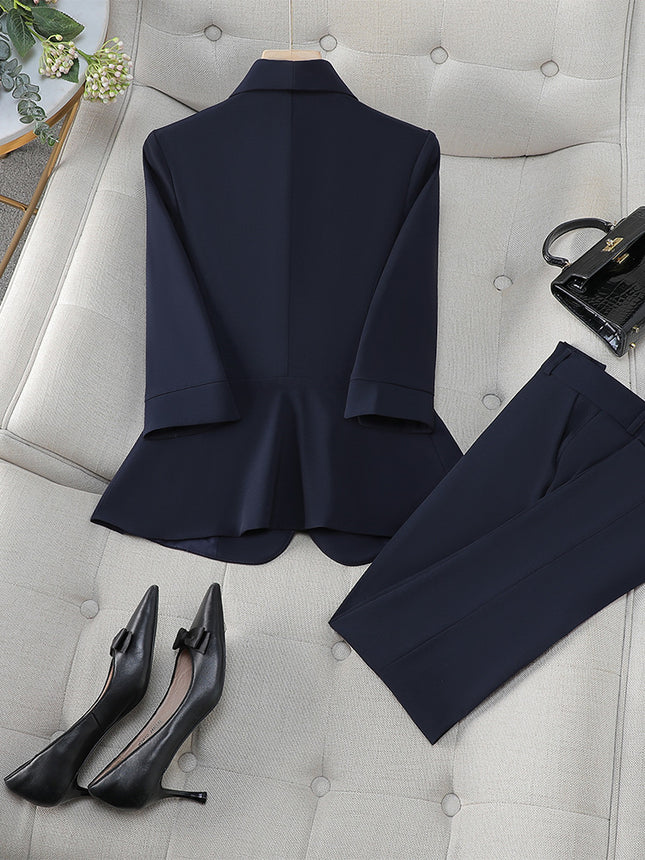 Cross-Border High-End Professional Suit Set for Women, Jewelry Store Elegant Slim-Fit Suit, Formal Attire, Front Desk Manager Work Uniform