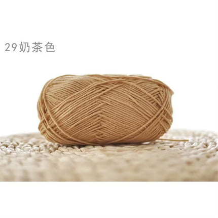 Xuefeier 4-Strand Milk Cotton Wool Ball 4-Strand Combed Cotton Thread Does Not Ball Baby Hand-Knitted DIY Cute Doll