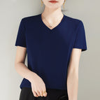 V-neck navy blue / S