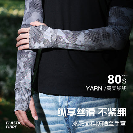 Summer Men's Camouflage Sunscreen Mask Ice Silk Scarf Ice Sleeve Full Face Neck Protection Sports Outdoor Riding Sunshade