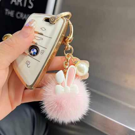 Korean Dopamine Influencer Cute Bunny Tiktok Doll Bag Plush Keychain Pendant Hairball