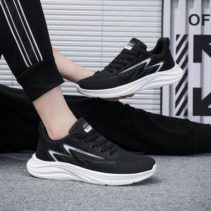 Flyknit Sneakers, Autumn Breathable Mesh Running Shoes, Cold-Adhesive Ready Stock Wholesale Men's Shoes, Street Casual Travel Shoes