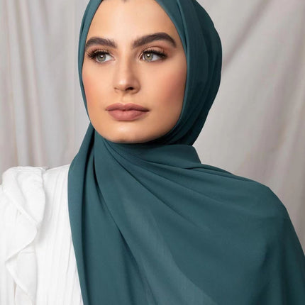 Solid Color Single Color Pearl Chiffon Scarf Malaysia Hot Selling Long Scarf Scarf Shawl Export Malaysia