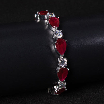 European and American Fashion Cross-Border Luxury Zircon-Encrusted Niche Water Drop Design Bracelet for Women Versatile Jewelry Chain