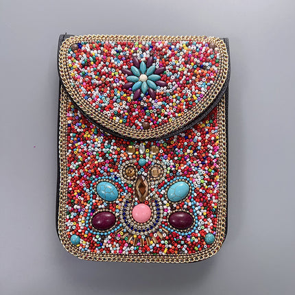 Ocean Series Exquisite Heavy-Duty Rice Bead Shoulder Bag Qingdao Ocean World Travel Souvenir Mobile Phone Bag Cross-Body Bag