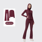 Hooded dark red horn suit / 2/S