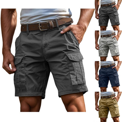 Cross-Border Export Men's Casual Cargo Shorts Multi-Pocket Summer Sports Cargo Shorts High-Waisted Shorts Knee-Length Shorts