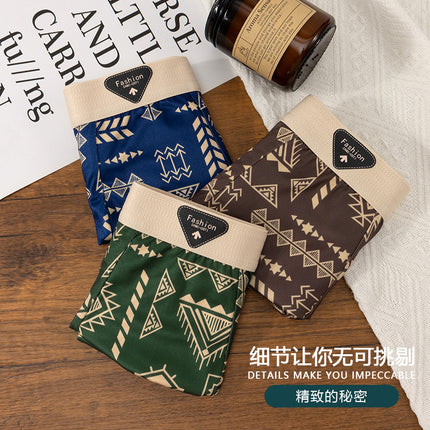 Men's Boxer Briefs American Retro Fashion Trendy Skin-Friendly Breathable Youth Mid-Rise Shorts Wholesale