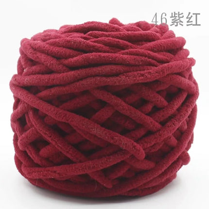 Factory wholesale 100g thick ice strip wool single-strand woven wool ball hook crochet slippers thread self-woven wool ball