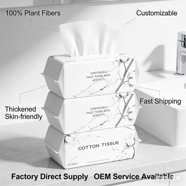 Disposable Face Towels, Pure Cotton, Soft Cotton Towels, Pull-Out Face Wipes, Cleansing Towels, Cross-Border English Manufacturer Customization