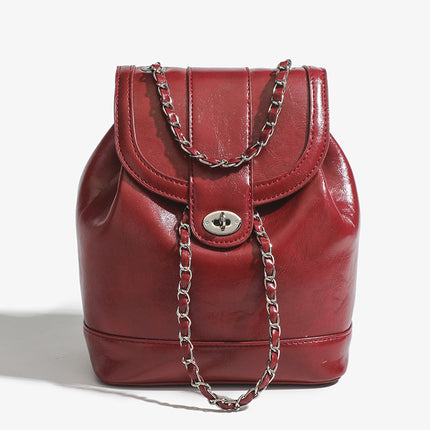 Shoulder Chain Bag New Simple Contrast Color All-match High-end Women's Bag Korean-style Ins-style Niche Backpack