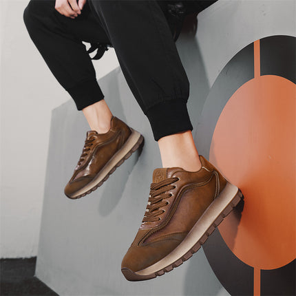 Forrest Gump Men's Shoes 2025 Autumn and Winter Trendy Brand Fashion Leather Retro Dad Shoes Trendy Versatile Thick-Soled Sneakers