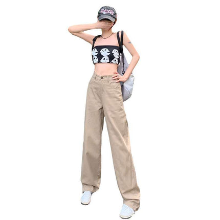 City Stroll Wide-Leg White Denim Cropped Pants Extended Length Dropshipping