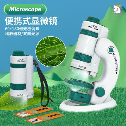 Cross-border Children's Microscope Can See Bacteria Primary and Secondary School Students Gifts Handheld Portable Outdoor Observation Toys