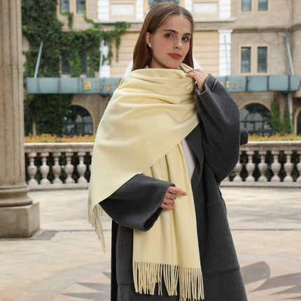 Wool Scarf Shawl High-End Versatile Cashmere Scarf Women's Winter 2025 New Men's Solid Color Scarf Wholesale