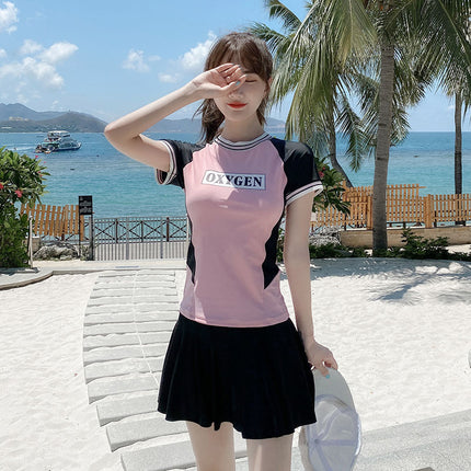 Swimsuit for Women 2025 New Split Skirt Style Slimming Look Conservative Swimming Pool Special Sports Boxer Anti-Exposure Swimsuit