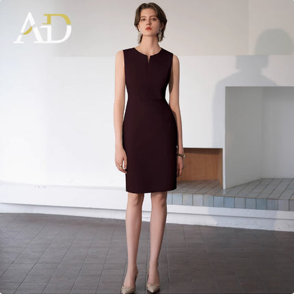 Spring and Autumn Fashion Ancora Red New Style Professional Women's dress suit Slim-Fit Slimming Collarless Dress Work Clothes