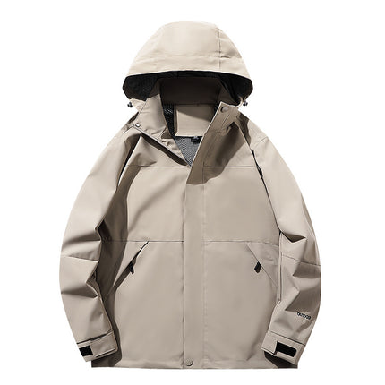 Men's and Women's Couple's Outdoor Jacket Spring and Autumn New Men's Jacket Removable Cap Windproof Jacket for Youth