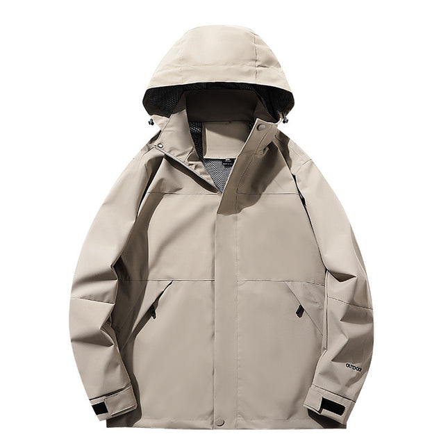 Men's and Women's Couple's Outdoor Jacket Spring and Autumn New Men's Jacket Removable Cap Windproof Jacket for Youth