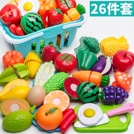 Cross-border Children's Play-house Fruit Chicing Simulation Kitchen Stove Girl Vegetable Cake Pizza Toy suit
