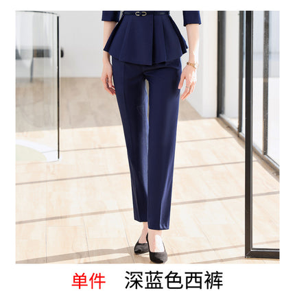 High-end professional suit female spring and autumn temperament goddess fan host formal dress beauty salon front desk overalls two-piece set