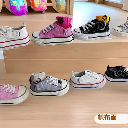 Children's Canvas Shoes 2025 Spring and Summer New Small Large Breathable Board Shoes for Boys and Girls Students Sports Running Casual Shoes
