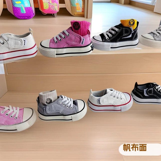 Children's Canvas Shoes 2025 Spring and Summer New Small Large Breathable Board Shoes for Boys and Girls Students Sports Running Casual Shoes