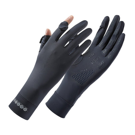 Sunscreen Gloves Women's Anti-UV Ice Silk Electric Car Driving Touchscreen Mid-Long Summer Thin Riding Gloves