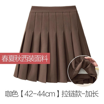 Thickened Woolen Pleated Skirt Skirt Women's Autumn and Winter New Slimming High Waist A- Line JK College Black Ins Short Skirt