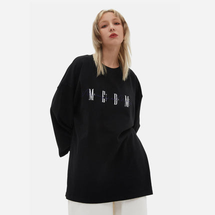 MEDM long-sleeved T-shirt men's and women's spring and autumn loose ins fashion brand hip hop round neck top basic printed cotton bottoming shirt