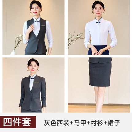 Professional Suit Vest suit Waitress Hotel Attendant Work Clothes Dental Oral Front Desk Horse Clamp Work Uniform Autumn
