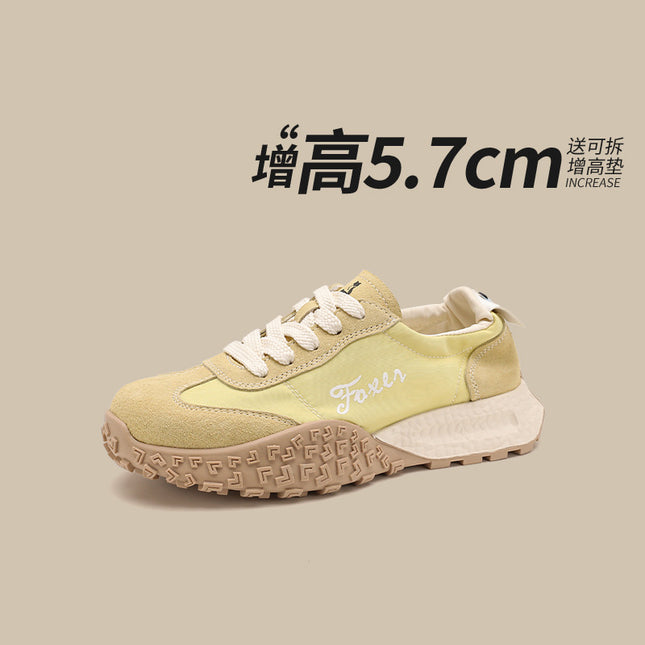 Genuine Leather Retro German Training Shoes for Women 2025 New Spring and Summer Thin Breathable Ballet Forrest Gump Shoes Yellow Casual Sports Shoes