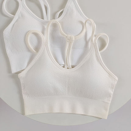Women's Running Training Sports Suit, White Klein Blue Yoga Thin Straps, Beautiful Back Fitness High-Waisted Peach Pants