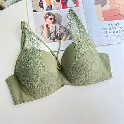 French Sexy Lace Intimates Women's Thin D Big Breasts Showing Small Bra Push up Top 100kg Plus Size Fat MM Bra