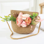 Pink artificial flower bunch bag