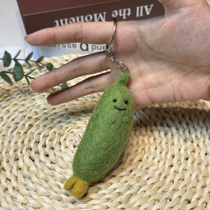 Nepalese Handmade Wool Felt Finished Vegetable and Fruit Bag Pendant Cute Bread Keychain Creative Decoration