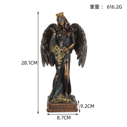 Angel Ornaments Greek Goddess of Wealth Resin Crafts Mythical Figures Wine Cabinet Study Decoration Sculpture Crafts
