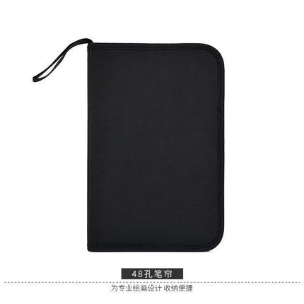 Art Sketch Pen Bag 36/48/72/120 Holes Foldable Zipper Style Pen Roll Colored Pencil Storage Bag Manufacturer Supply
