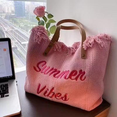Ins Korean New Korean Tassel Retro Autumn and Winter Embroidered Shoulder Bag