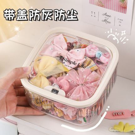 Hair Accessories Storage Box Children's Hair Clip Hair Band Storage Large Capacity Acrylic Girls' Hair Rope Rubber Band Jewelry Box