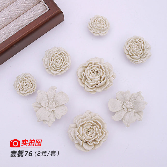 Puff Bouquet Style Clog Shoe Accessories Compatible with Cross Shoes Floral Decoration Linen Cloud Flower Shoe Buckle Set