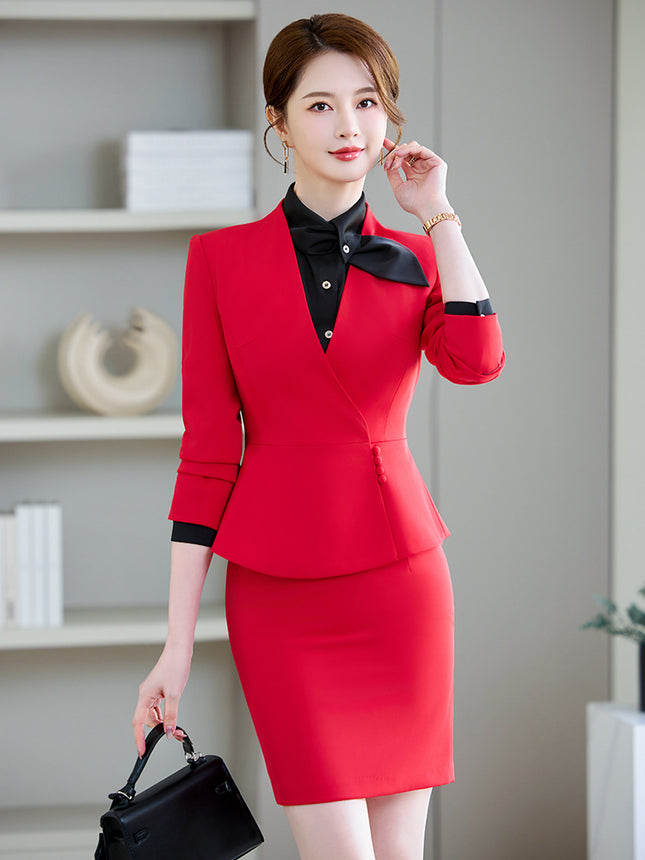 Cross-Border Professional Attire Goddess Style Long-Sleeved Beauty Salon Front Desk Fashion Hotel Manager Sales Department Jewelry Store Work Clothes