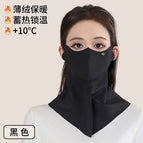 Black [10a antibacterial thin velvet half face neck protector]
