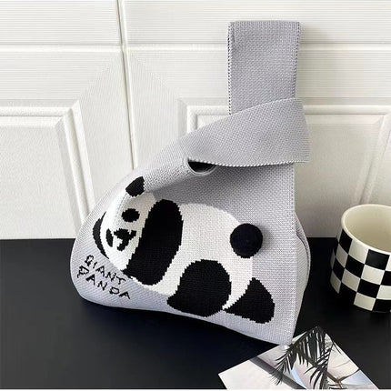National Treasure Series Panda Knitted Bag Cute Tote Bag Panda Travel Souvenir 2023 New National Trend Bag