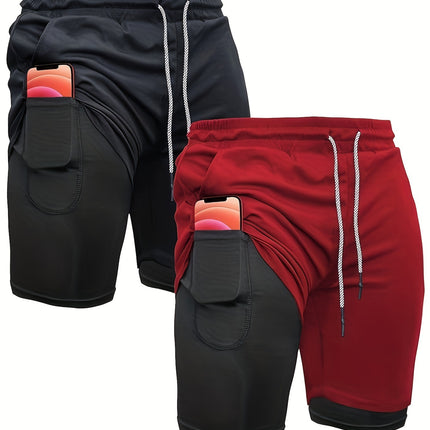 2 in 1 Running Shorts 2 in 1 Mens Running Shorts 2 Piece Cross-Border