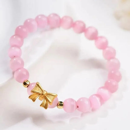 Bracelet Jewelry Cat's Eye Stone Crystal Butterfly Women's Bracelet Imitation Gray Moonlight Versatile Stylish Trendy Student Gift Starry